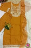 Si 336 Slub Cotton With Embroidery Work Top With Bottom Dupatta